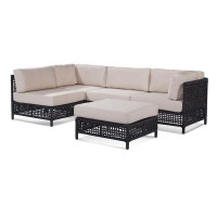 Braxton Culler Bayside 100" Wide Outdoor Wicker Patio Sectional with Cushions