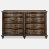 Canora Grey Traditional Dresser of 8 Drawers Classic Brown Oak Finish