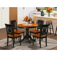 Charlton Home Skiles 5 - Piece Rubberwood Solid Wood Dining Set