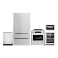 Cosmo 5 Piece Kitchen Package With 24" Built-in Microwave Drawer 30" Freestanding Electric Range 24" Built-in Fully Inte