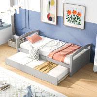 Red Barrel Studio Twin Size Daybed with Trundle, Grey