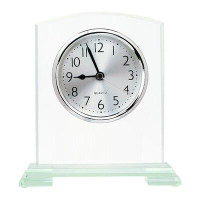Orren Ellis Ostra Glass Desk Clock