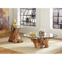 Union Rustic Issai Root Ball 2 Piece Coffee Table Set