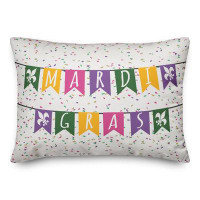 The Holiday Aisle® Mardi Gras Banner Throw Pillow