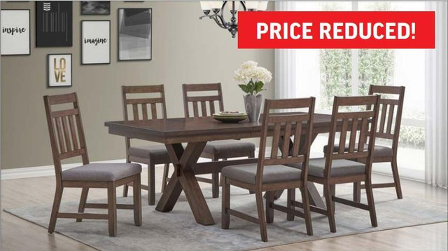 7 PC. DINING SET ( 80x40 ) Table Top with MDF with Birch Veneer in Dining Tables & Sets in Alberta