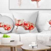 Made in Canada - East Urban Home Designart 'Colourful Watercolor Roses on White' Floral Throw Pillow