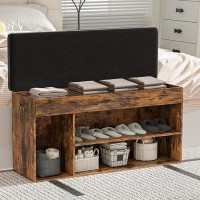 Millwood Pines Millwood Pines Shoe Bench With Storage, Entryway Bench With Flip Top Shoe Storage Space And Padded Cushio