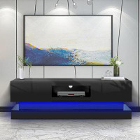 Ivy Bronx Modern Classic TV Stand With Built-In LED Lighting And Two Drawers