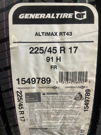 2 Brand New General Altimax RT43 in 225/45R17 All Season Tires  *** WallToWallTires.com ***