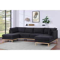Latitude Run® Ryerio 124" Wide Double Chaise U-Shape Sectional Sofa