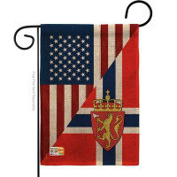 Breeze Decor American Norway Friendship 2-Sided Polyester 18.5 x 13 in. Garden Flag