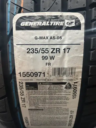4 Brand New General G-Max AS-05 All Season 235/55R17 All Season Tires  *** WallToWallTires.com ***