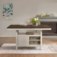 Wildon Home® Amontae Oak And Antique White Counter Height Table