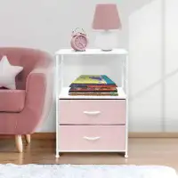 Sorbus Sorbus Nightstand 2-Drawer Storage Dresser - Bedroom Furniture, Accent End Table Chest, College Dorm, Steel Frame