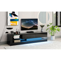 Wrought Studio TV Stand for 75 Inch TV, 16-colour RGB LED Colour Changing Lights for Living Room