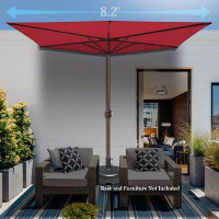 Arlmont & Co. Kaila Outdoor Half Patio Wall Balcony Halfrund Sunshade Yard Garden Market Umbrella