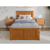AFI Furnishings Madison King Solid Wood Platform Bed with Matching Footboard & Twin XL Trundle in Walnut