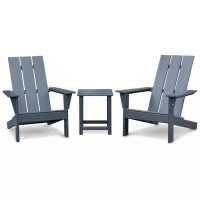 Highland Dunes Outdoor Adirondack Chair Set Of 2 And Table Set,HDPE All-Weather Fire Pit Chair,  Ergonomic Design Patio