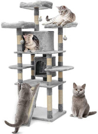 NEW CAT TREE 67 IN KITTY CONDO LADDER PLAYHOUSE LBCT004