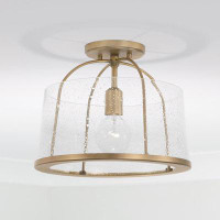 Beachcrest Home 13" W X 11.5" H 1-Light Pendant In Clear Seeded Glass