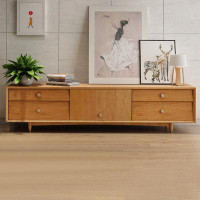 Corrigan Studio Nordic solid wood simple TV cabinet home living room retro multi-functional TV cabinet