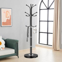 Ivy Bronx Metal Coat Rack Freestanding, Sturdy Coat Rack Stand With Natural Marble Base, Coat Tree Hats Hanger Holder Fo