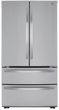LG LMWS27626S 36 4 Door French Door Refrigerator With 26.9 cu. ft. Capacity Stainless Steel Color