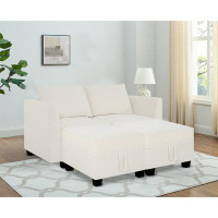 Ebern Designs Luxury Modern DIY Collection - Loveseat with Double Ottoman