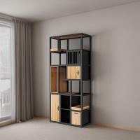 RARLON Iron shelf shelf solid wood simple partition bookcase