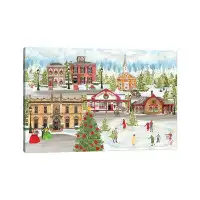 East Urban Home Christmas Village Landscape - Wrapped Canvas Print