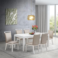 Red Barrel Studio Modern Dining Set with a Rectangular Table and 6 Chairs