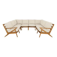 Fairfield Chair Hatteras 118'' Wide Outdoor Teak U-Shaped Patio Sectional with Cushions
