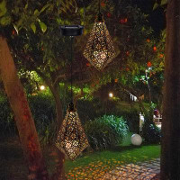 The Holiday Aisle® 2 Pack Solar Pendant Lights, Solar Powered Vintage Lanterns With Handles,