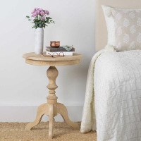 Ophelia & Co. Hannelore Solid Wood Pedestal End Table