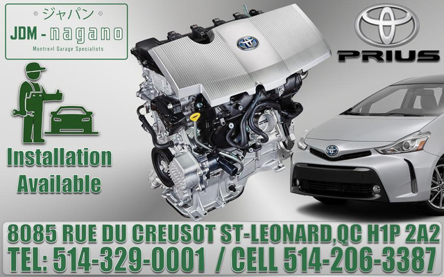 Moteur Toyota Prius V Hybrid 1.8 2ZR-FXE Engine 2010 2011 2012 2013 2014 2015 2016 Motor Toyota Low mileage in Engine & Engine Parts in Greater Montréal
