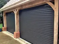 The Best DIY Roll-up Door for small contractors or home owner New Black 8' x 8' doors