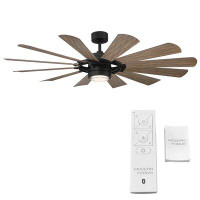 Modern Forms 65" Wyndmill 12 - Blade Outdoor LED Smart Standard Ceiling Fan with Remote Control and Light Kit Included