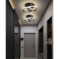 Wrought Studio Modern LED Ceiling Light Fixture, 3 Color Dimming Options Black Aisle Light,Suitable For Entrance Courtya