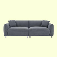 Latitude Run® Modern Couch 88.58'' Bread-Like Sofa With 2 Pillows And Metal Feet