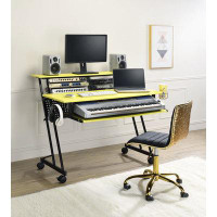 Lipoton Computer Desk, Yellow & Black
