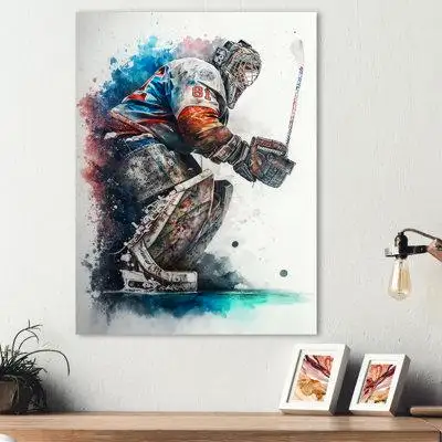 Design Art Hockey sur gazon sur glace pendant le jeu IV - Impression sur toile