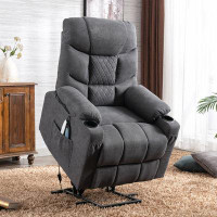 Red Barrel Studio Power Lift Recliner Chairs With Massage And Heating Leather Sleeper Chair Sofa For Living Room Home Th