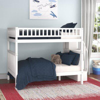 Harriet Bee Ilariana Heavy Duty Kids Staircase Bunk Bed with Under Stair Storage