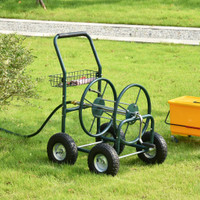 Garden Hose Reel Cart 36.6" L x 23.6" W x 38.6" H Green