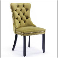 House of Hampton Collection Modern, High-End Tufted Solid Wood Contemporary Velvet Upholstered Dining Chair With Wood Le