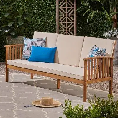 Ce canapé de patio avec coussins est un complément parfait à vos besoins extérieurs apportant un loo...