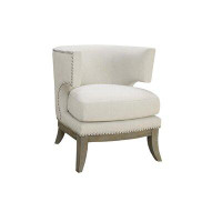 One Allium Way Transitional Grey Exposed Wood Accent Chair By Coaster