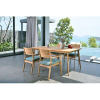 George Oliver Winterbourne 5 Piece Teak Dining Set with Cushions