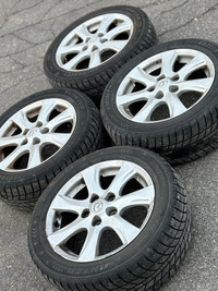 OEM 16Mazda 3/ Mazda 5/ Mazda 6/ MPV/ Millania/ Protégé/ 626 rims (5x114) + 205/55/R16 Evergreen EW-62 winter tires