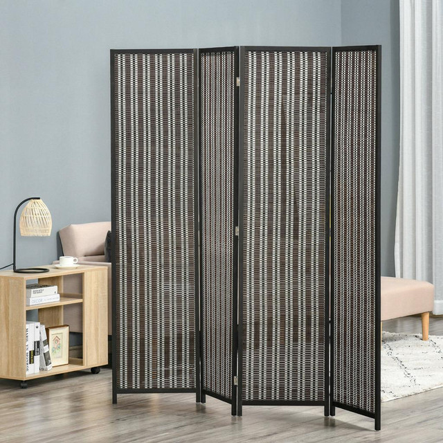 Privacy Screen 70.75'' x 70.75'' x 0.75'' Black, Brown, White in Other